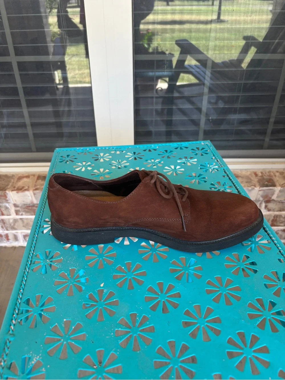 Rockport Men's Brown Suede Lace-Up Oxfords with Vibram Heels